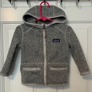 Patagonia Gray Fleece Hooded Jacket